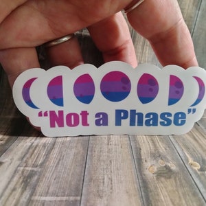 Not a Phase Bisexual Moon Phase PRIDE Sticker LGBTQIA+ Waterproof