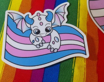 Trans PRIDE Dragon Sticker LGBTQIA+ Transexual Waterproof