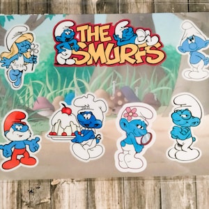 Smurfs Waterproof Sticker Sheet Papa Baker Smurfette