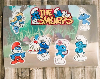 Smurfs Waterproof Sticker Sheet Papa Baker Smurfette