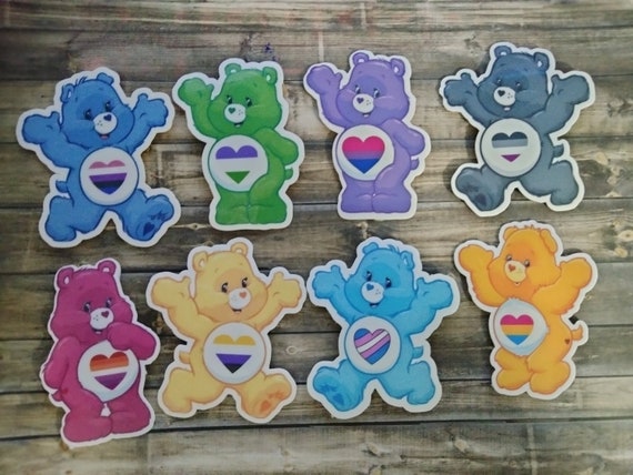 Alternative Care Bear Pride Inspired Stickers Genderfluid Genderqueer Lesbian Bisexual Asexual Nonbinary Trans Pansexual