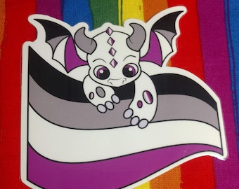 Asexual PRIDE Dragon Sticker LGBTQIA+ ACE Waterproof