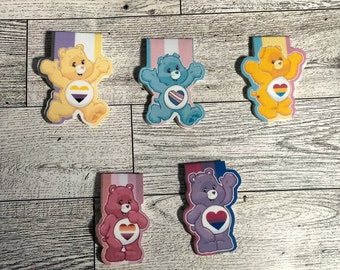 Care Bear Pride Magnetic Bookmarks LGBTQIA Nonbinary Lesbian Bisexual Trans Pan