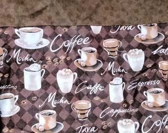 Reversible Coffee Lovers Flower Cotton Tote Bag