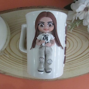 Gepersonaliseerde 3D-mokontwerp - Cadeaumok van polymeerklei - Aangepaste koffiemok