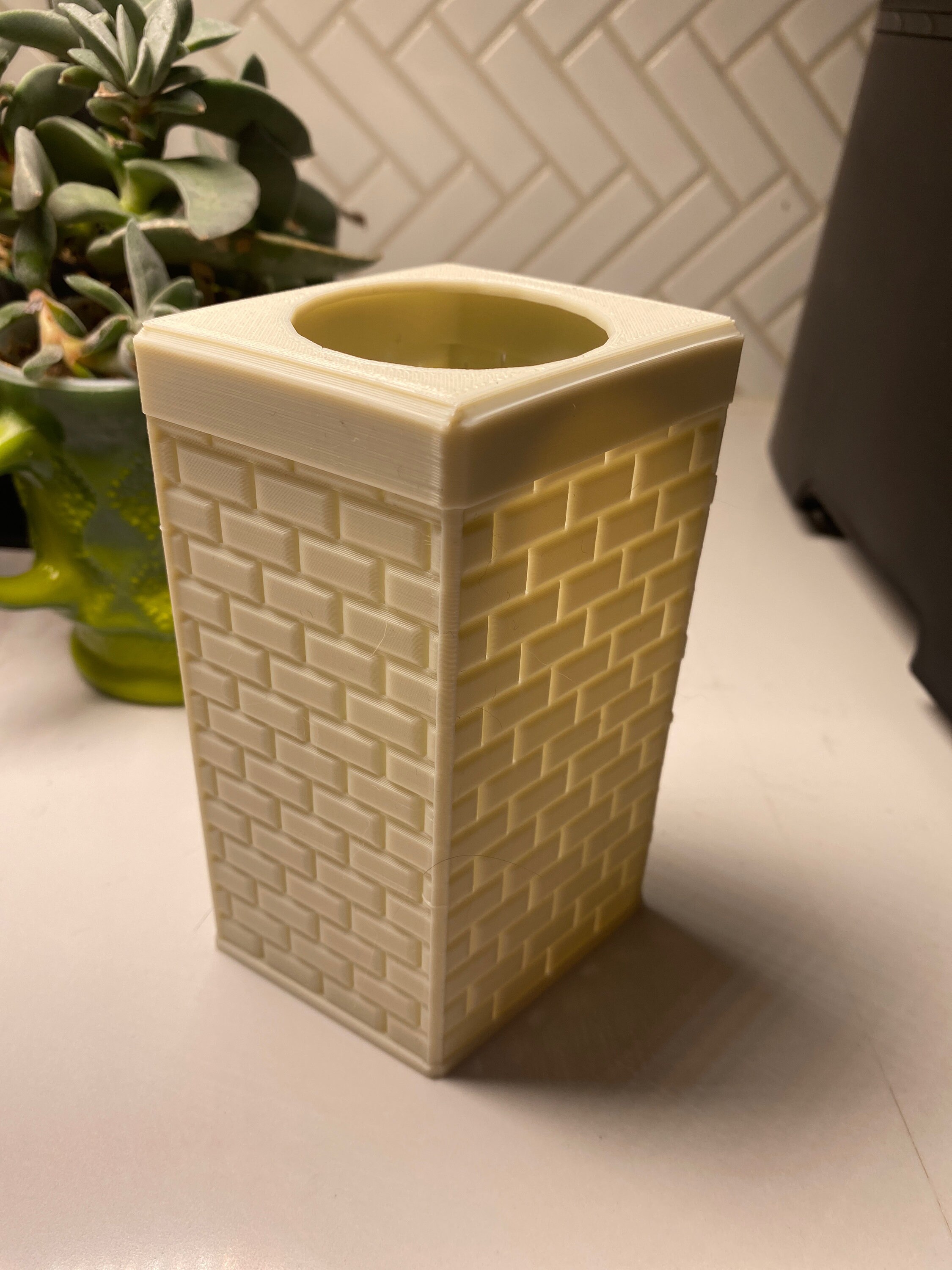 3D Printed Subway Tile Pattern Soap Dispenser Sleeve for Bath and Body