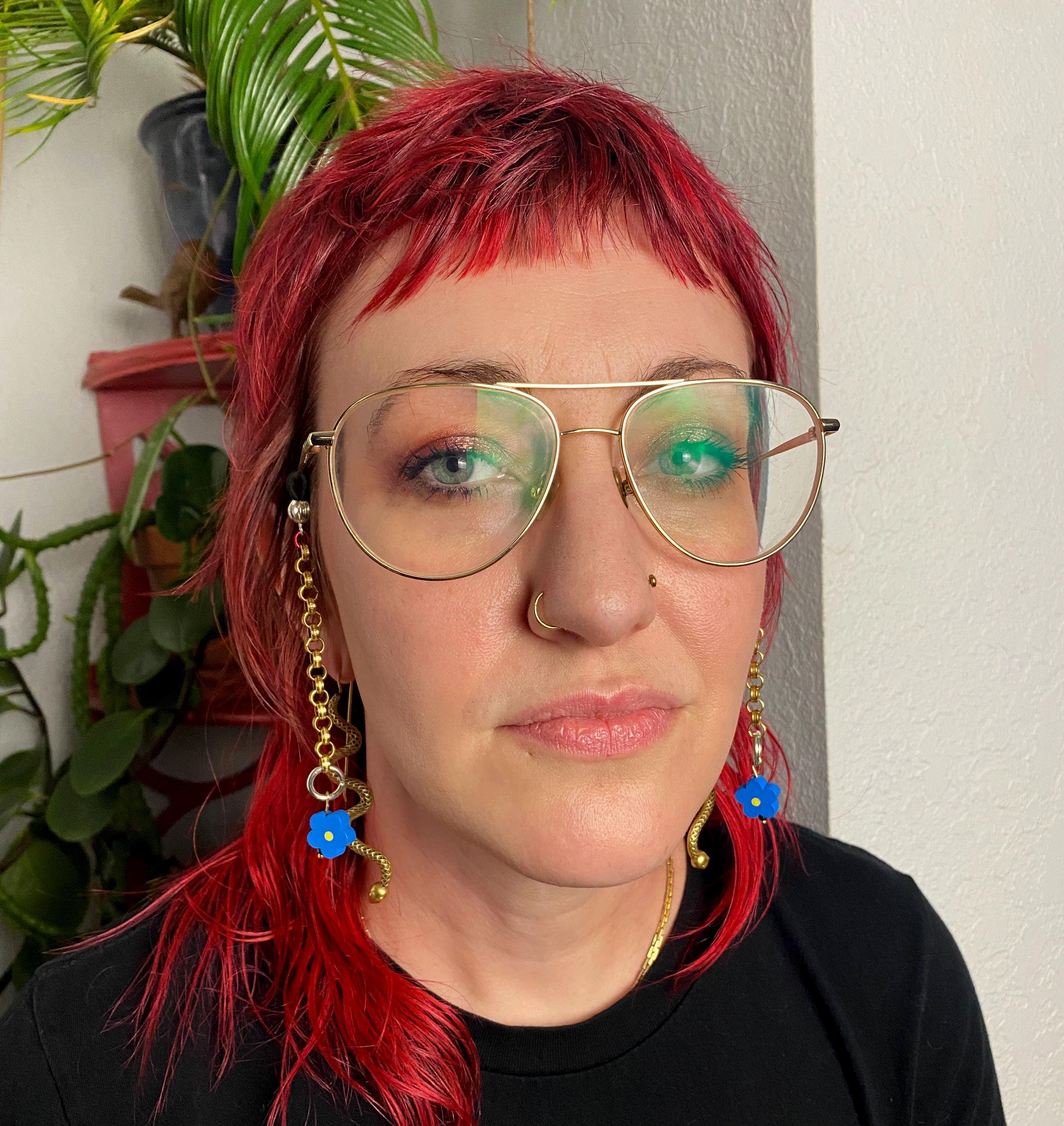 Blue Flower Glasses Chain
