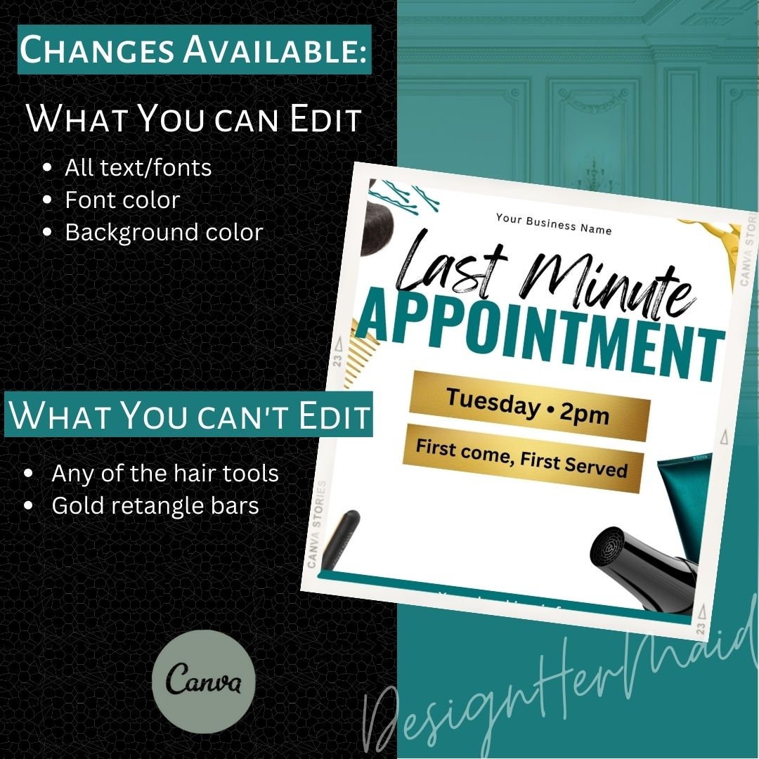 Last Minute Appointment Opening Flyer - Etsy Last Minute Appointment Opening Flyer - Etsy