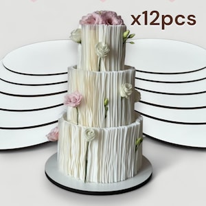 Personalized Rustic Wood Cake Stand: Engraved Display Board for Wedding Cakes - Laser Cut File for Unique and Elegant Cake Decor