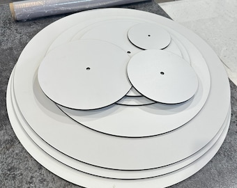 Bases redondas de madeira para bolos com furo central - Discos para suporte de bolos de vários andares, base para bolos em camadas, separador branco com furo central, espaçador para bolos