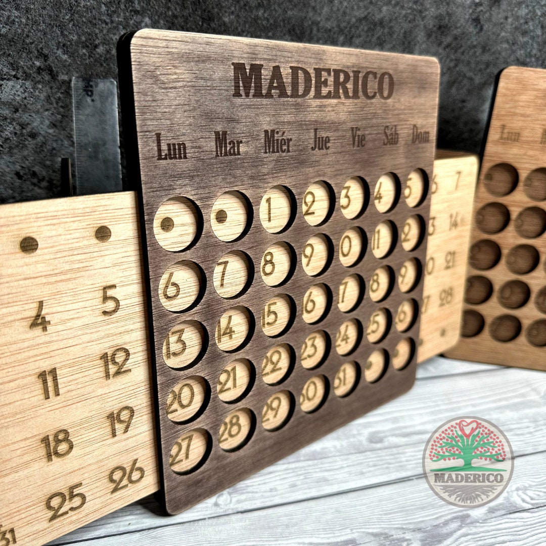 Wooden Engraved Eternal Calendar - Etsy