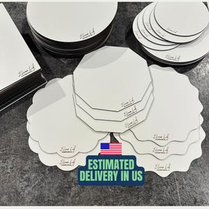 Custom Wooden Cake Board, MDF cake boards personalized for Wedding , White stands for cakes