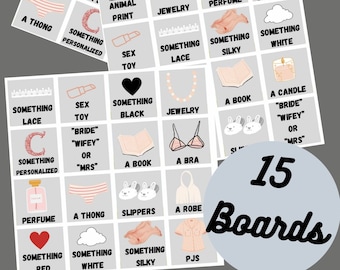 Bridal Shower Bingo Bachelorette Lingerie Party Game Printable Instant Download Fun for Large or Small Group