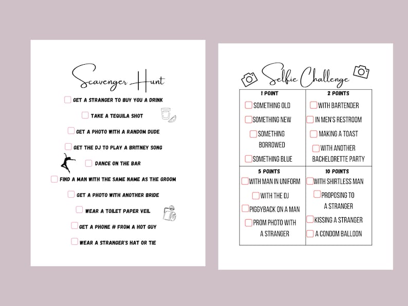 Bachelorette Party Games Printable Instant Digital Download for Bridal ...