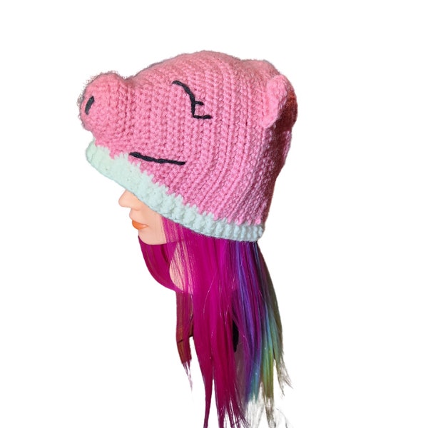 Piggy Hat - Adult - Crochet PATTERN