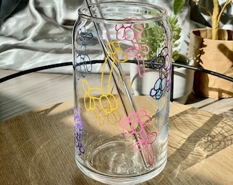 Balloon Animal Can Glass | iced coffee cup | Libbey can glass | Custom cup design