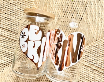 Be Kind glass cup | inspirational quote | custom gifts | Libbey can glass | iced coffee glass | gifts for her