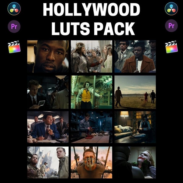 Cinematic LUTs Pack Hollywood Movie LUTs Video LUTs for Premiere Pro, Final Cut, After Effects, Davinci Resolve