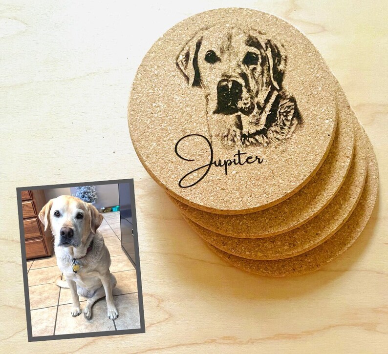 Custom Cork Coasters Personalized Photo Design Laser Etsy