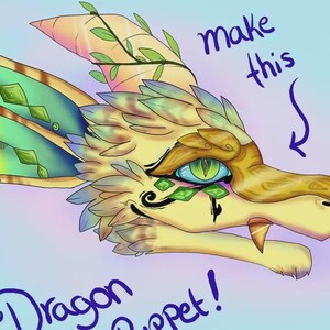 Printable Paper Dragon Puppet Template Base Pattern- You Pick! - Etsy
