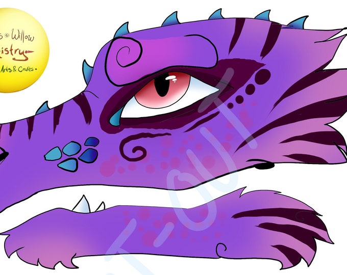 Printable Paper Dragon Puppet Template Base Pattern YOU PICK - Etsy Israel