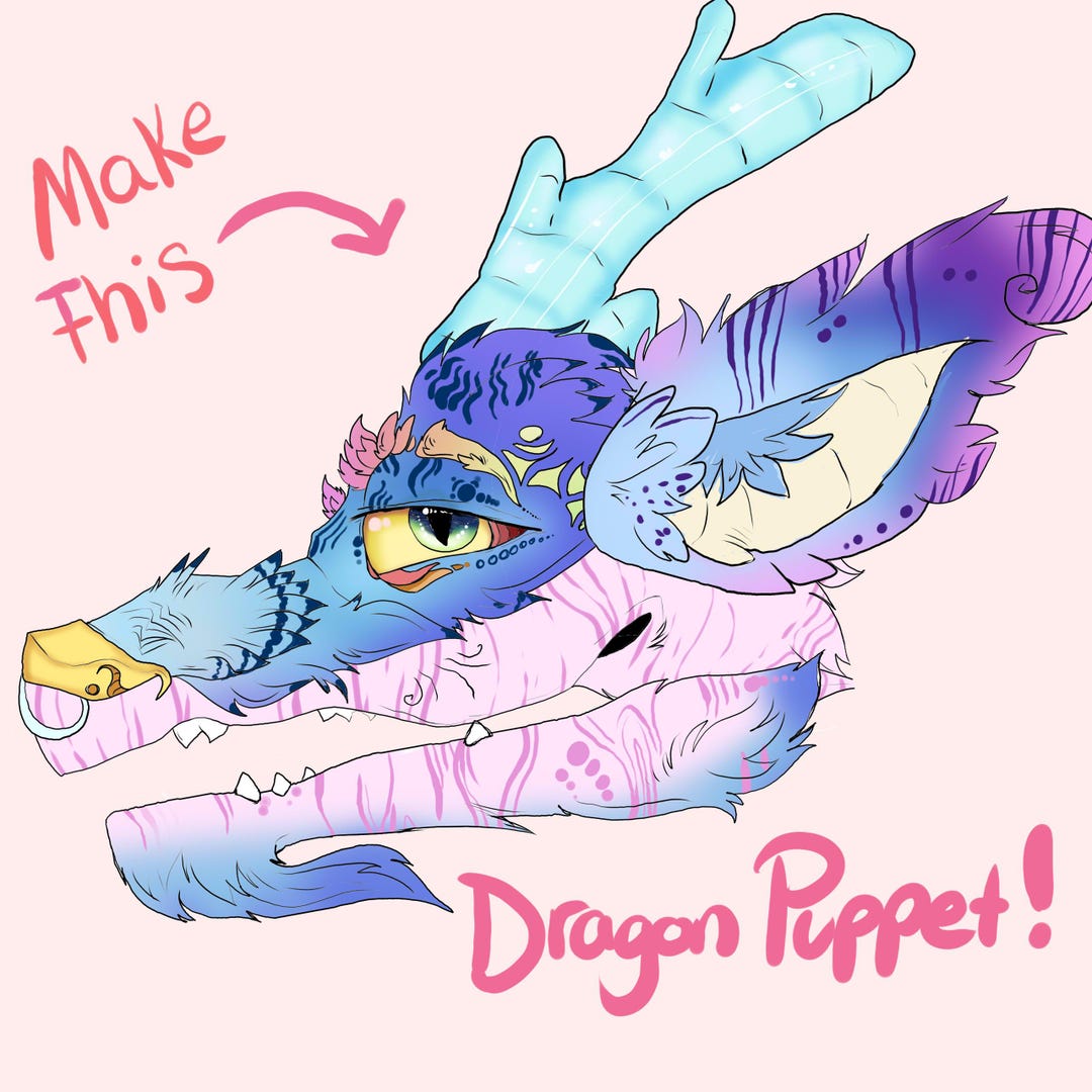 Alien Printable Paper Dragon Puppet Template Base Pattern - Etsy Israel