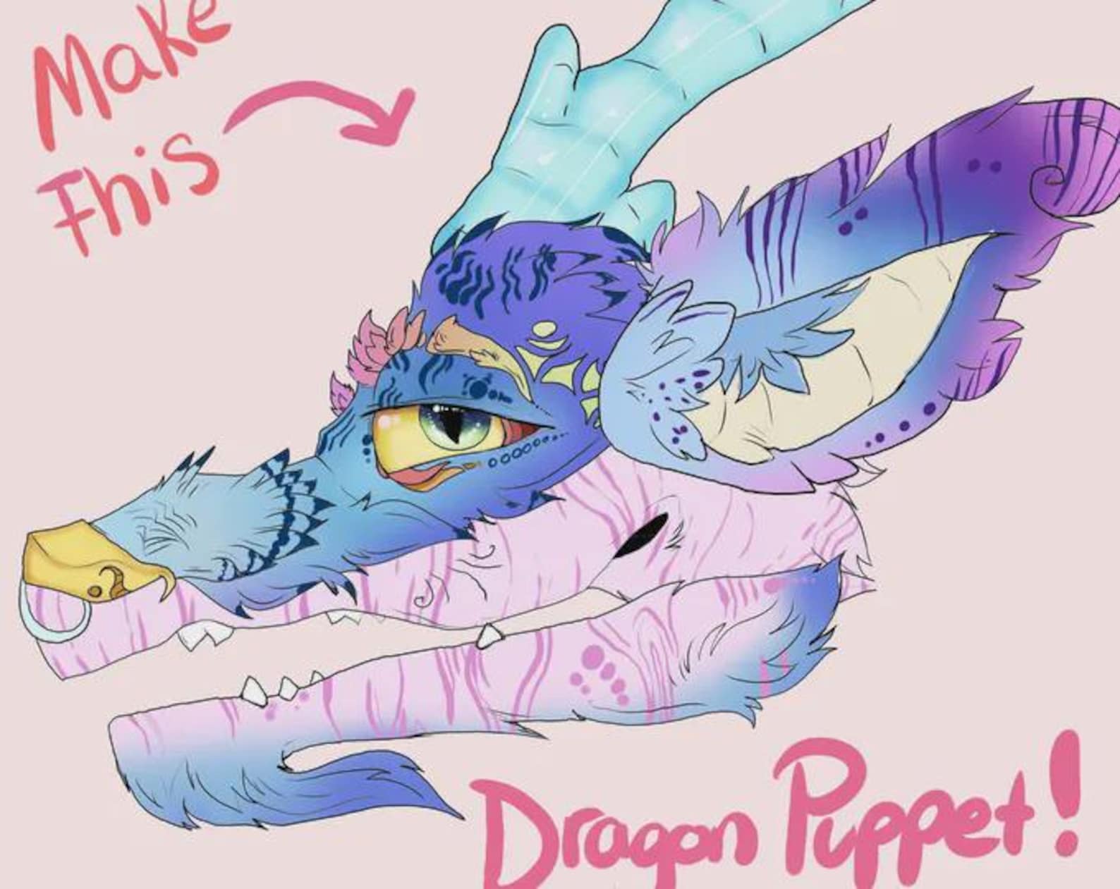 Printable Paper Dragon Puppet Template Base Pattern- You Pick! - Etsy ...