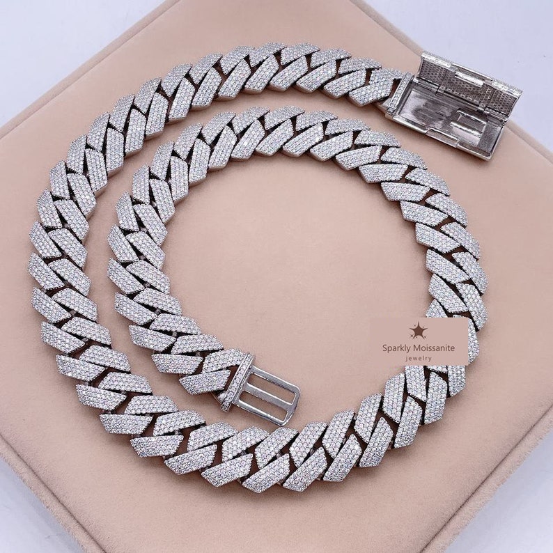 Moissanite diamond cuban link chain Clearance
