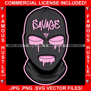 Gangster Ski Mask Purple Drink Lean Dripping Eyes Savage Drip Hustle Street Hustler Gang Member Rap Hip Hop Trap Plug Art Logo JPG PNG SVG image 1