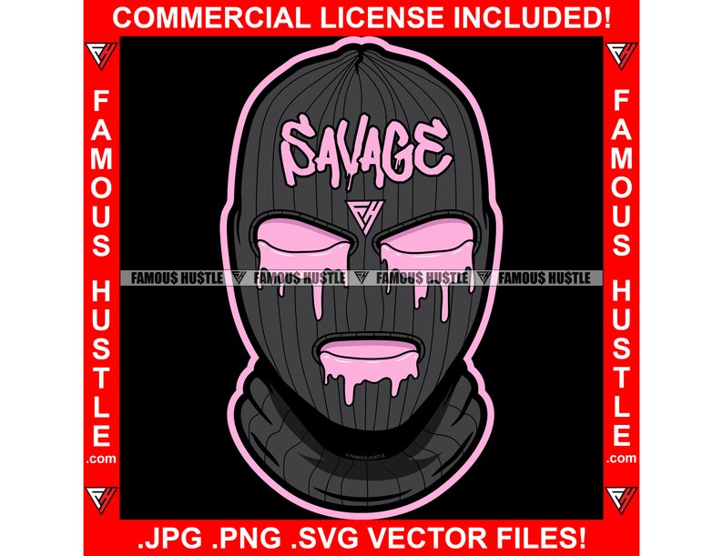 Gangster Ski Mask Purple Drink Lean Dripping Eyes Savage Drip Hustle Street Hustler Gang Member Rap Hip Hop Trap Plug Art Logo JPG PNG SVG image 1