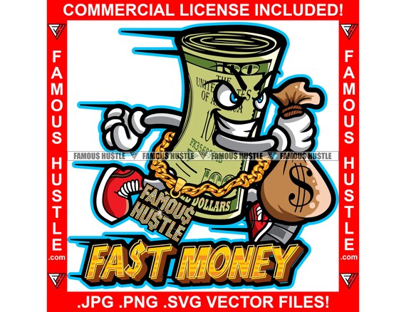 Fast Money 100 Dollar Bill Roll Cartoon Character Running Cash - Etsy Fast Money 100 Dollar Bill Roll Cartoon Character Running Cash - Etsy