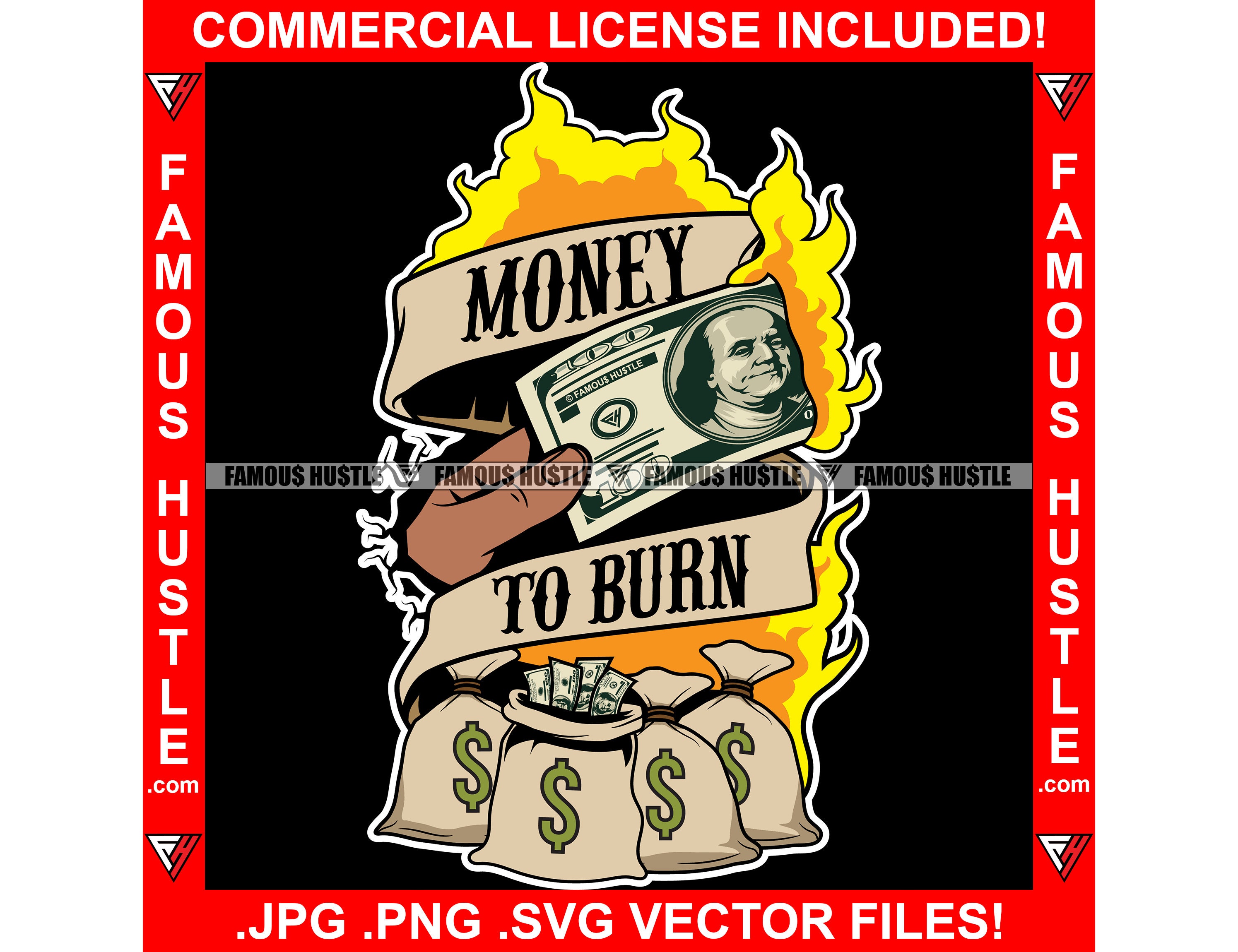 Dope Money Gangster Cash Cartoon Character Smoking Cigar Blunt Street   famoushustle