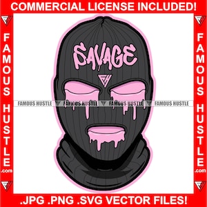 Gangster Ski Mask Purple Drink Lean Dripping Eyes Savage Drip Hustle Street Hustler Gang Member Rap Hip Hop Trap Plug Art Logo JPG PNG SVG image 2