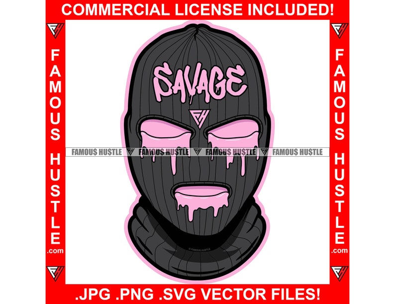 Gangster Ski Mask Purple Drink Lean Dripping Eyes Savage Drip Hustle Street Hustler Gang Member Rap Hip Hop Trap Plug Art Logo JPG PNG SVG image 2