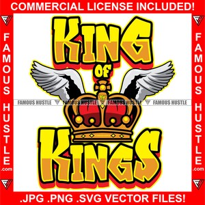 König der Könige Krone Engel Flügel Hustle Zitat Rap Hip Hop Spruch Hustling Hustler Boss Trap Plug Rap Hip Hop Rich Art JPG PNG SVG Cut File