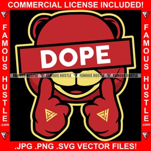 Hustle TeddyBär Dope Schild Decken Augen Finger Zeigen Gangster Hip Hop Rap Rapper Trap Plug Kapuze Spruch Spruch Art Jpg PNG SVG Cut File