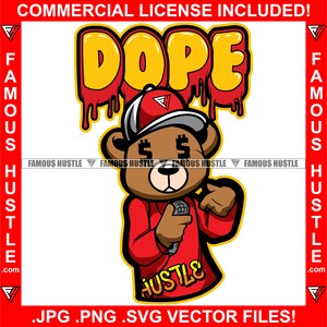 Dope Gangster Teddybär Rapper Rapper Handgeste Musik Mikrofon Tattoo Hip Hop Rap Entertainer Tropf Tropfen Art Logo JPG PNG SVG Cut