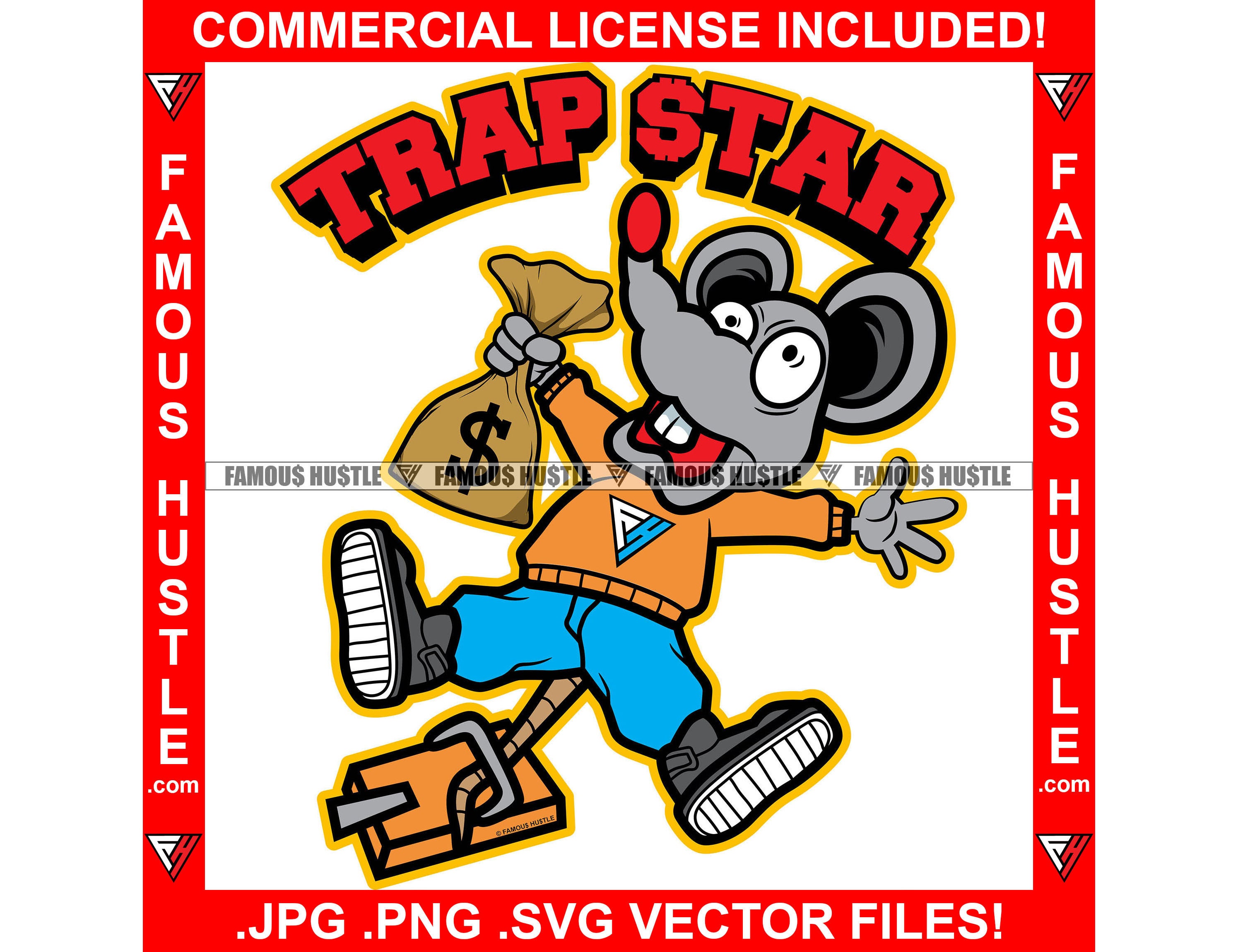 Trap Star Gangster Mouse Trap Catching Rat Cash Money Bag