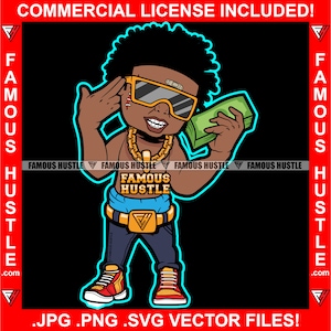 Hustle Gangster Killer Scar Face Sunglasses Cash Money Phone Horror Cartoon Character Hip Hop Rap Baller Trapper Trap Art Logo JPG PNG SVG