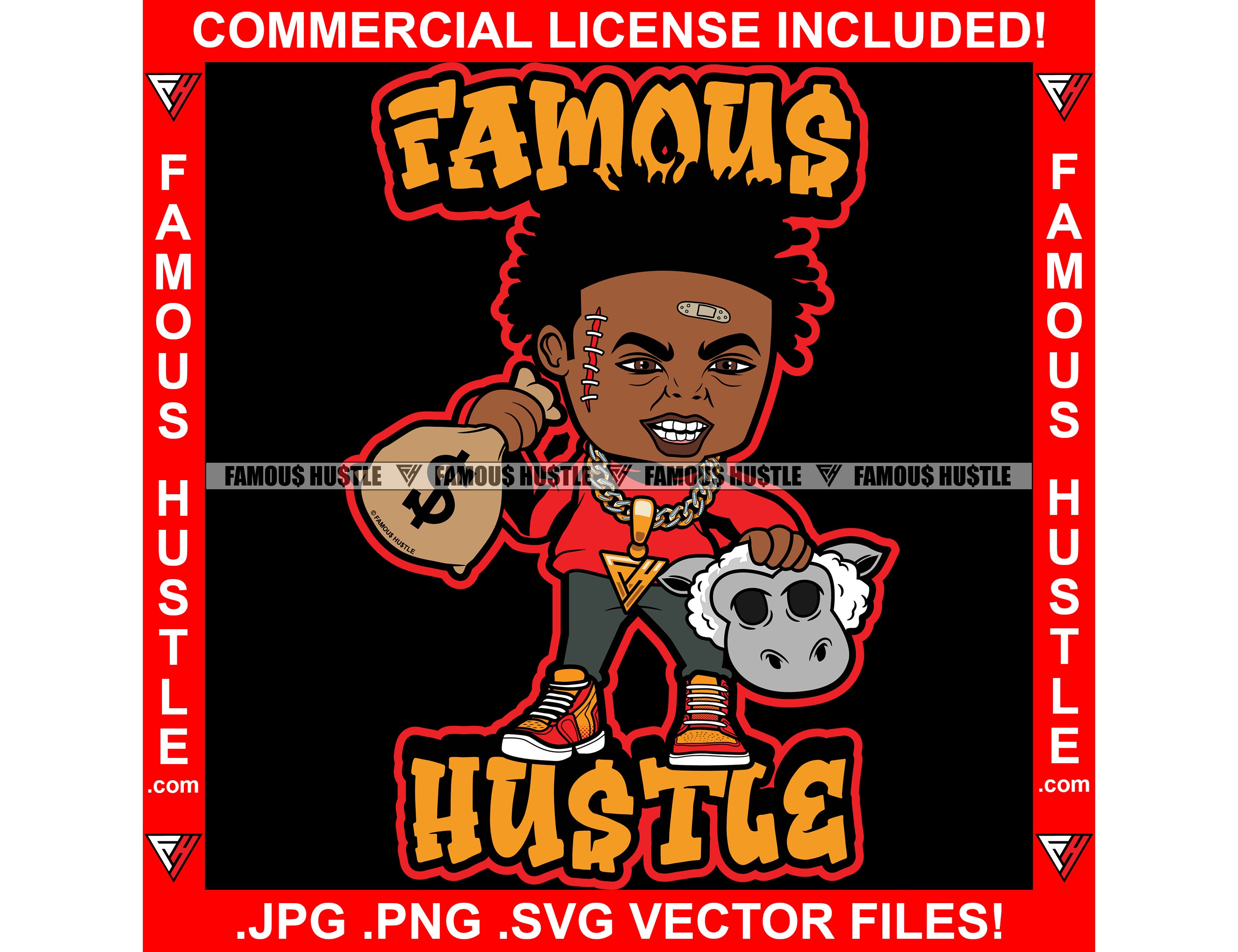 Famous Hustle Gangster Killer Scar Face Sheep Head Cash