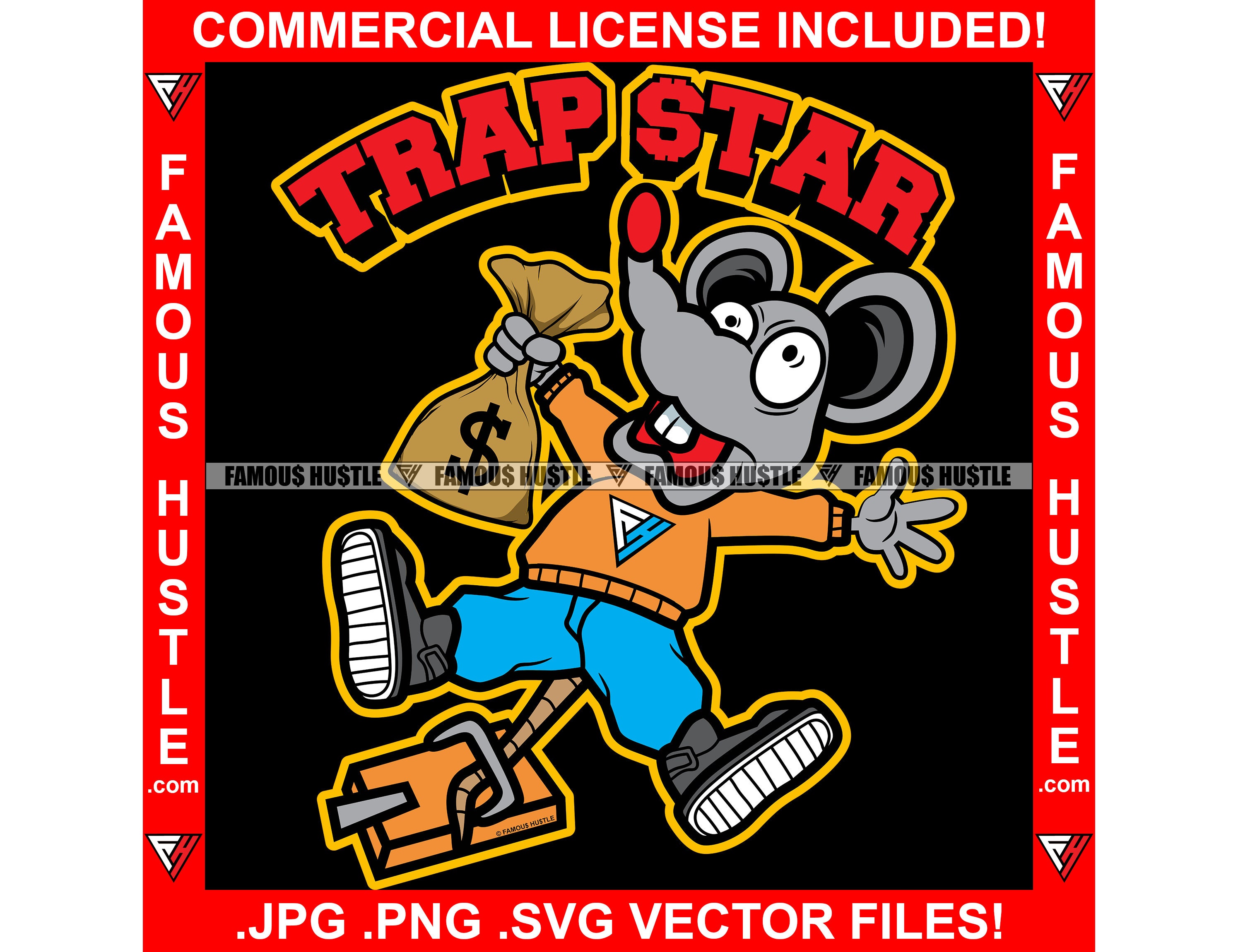 Trap Star Gangster Mouse Trap Catching Rat Cash Money Bag