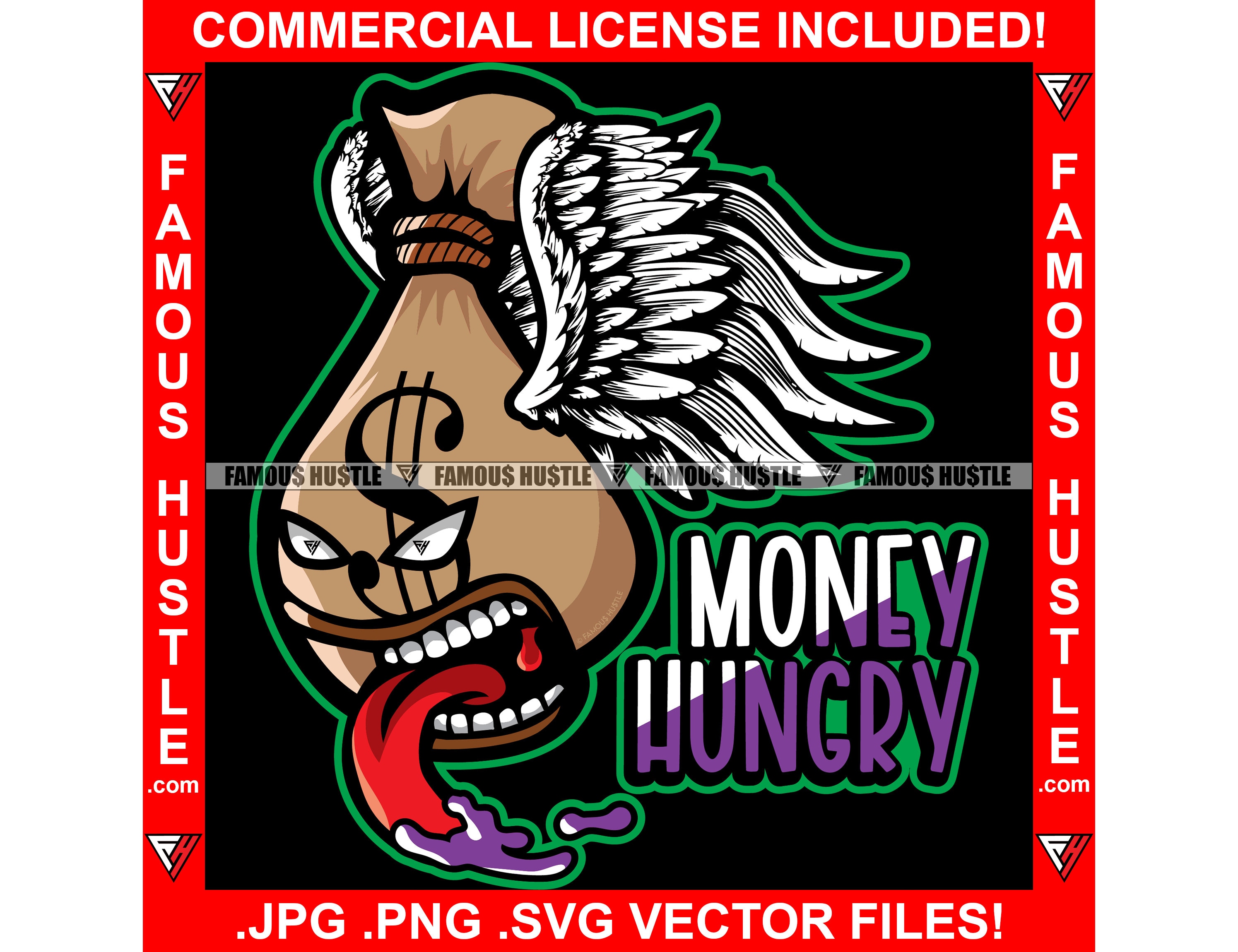 Money Hungry Cash Money Bag Gangster Purple Drink Lean Dripping