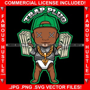 Trap Plug Baby Money Stacks X Eyes Boy Diaper Cash Necklace Chain Hustle Hood Ghetto Swag Thug Boss Gangsta Hustler Trench JPG PNG SVG Cut