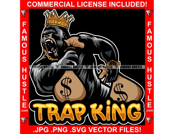 Buy Gangster Gorilla Trap King Crown Money Bags Ape Gold Necklace Hustle  Savage Plug Street Hustler Grind Mode Rap Hip Hop Logo JPG PNG SVG Cut  Online in India 