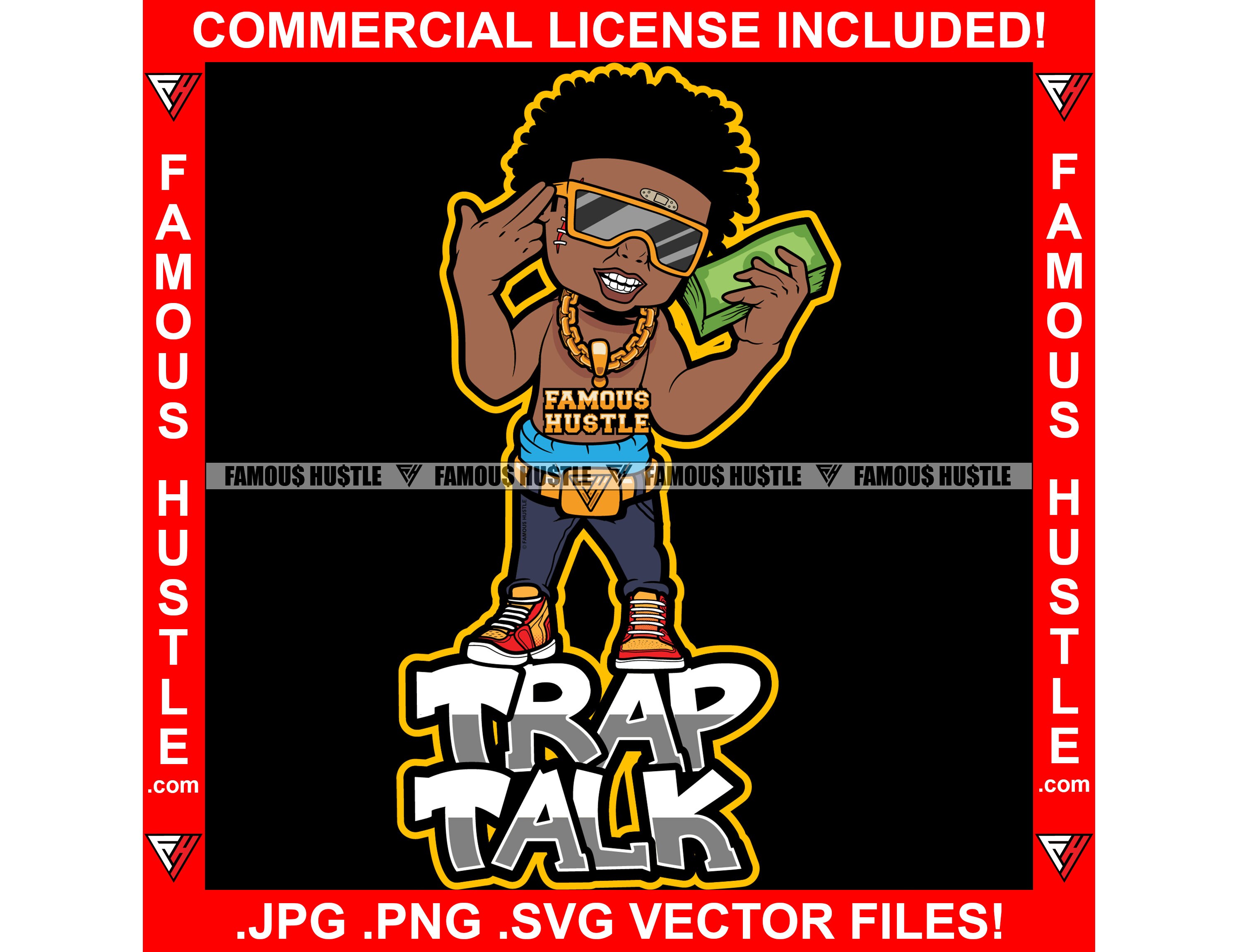 Trap Talk Hustle Gangster Killer Scar Face Staples Head Cash Etsy