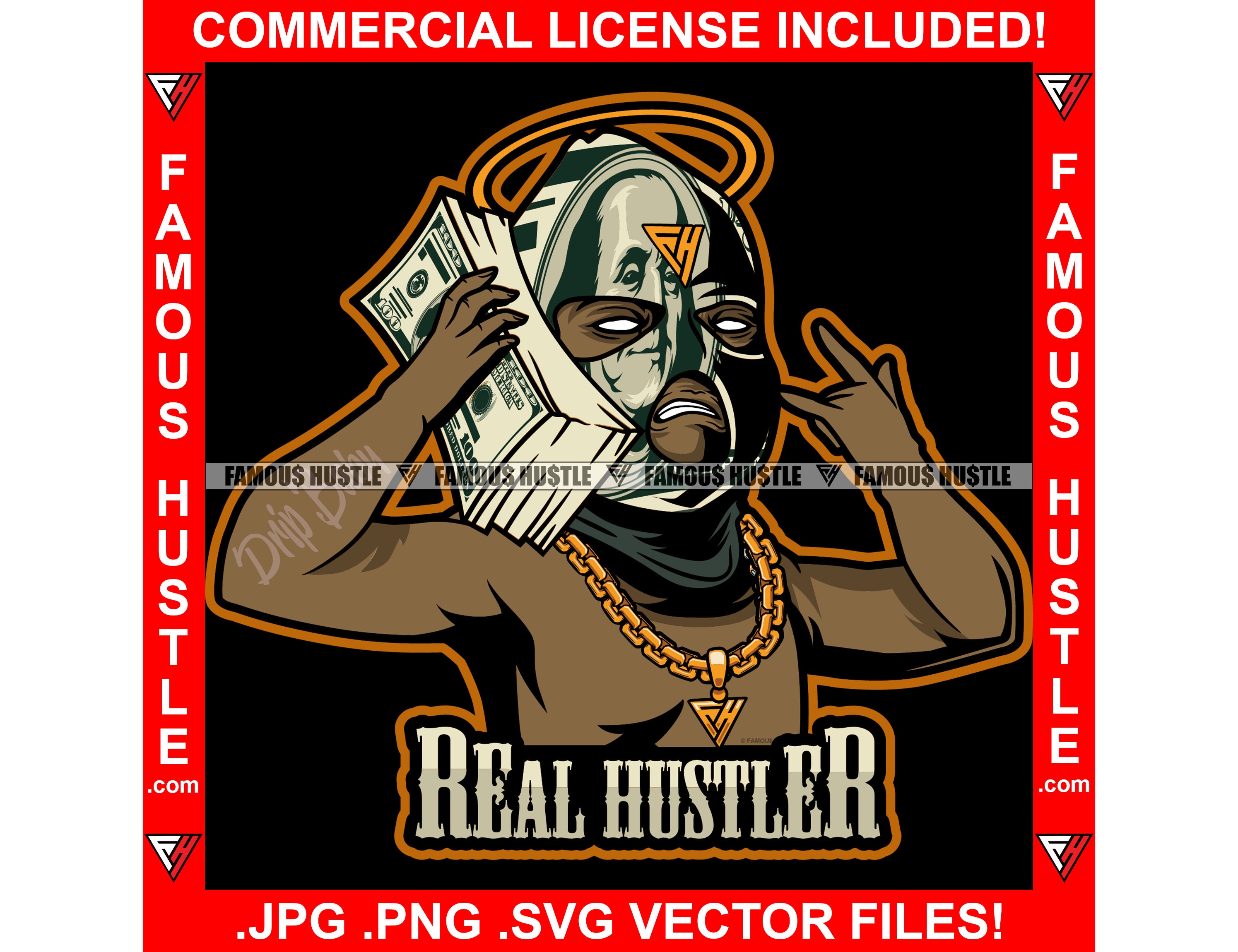 Real Hustler Gangster Baby Money Ski Mask Cash Stack Phone
