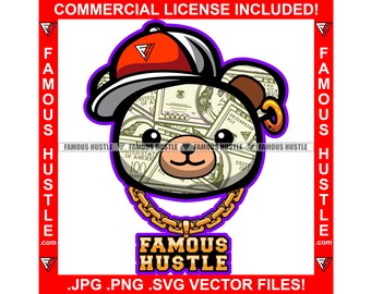 Do It For The Money Gangster Cash Bag Cartoon Character Hustle King Rapper Rap Hip Hop Hustler Drip Mafia Mob Suit Trapper Art JPG PNG SVG