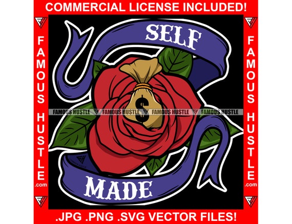 Self Made Cash Money Bag Rose Vintage Ribbon Gangster Tattoo - Etsy Self Made Cash Money Bag Rose Vintage Ribbon Gangster Tattoo - Etsy