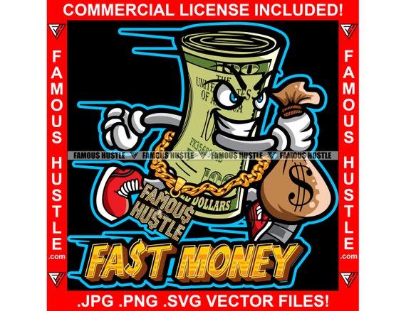 Fast Money 100 Dollar Bill Roll Cartoon Character Running Cash - Etsy Fast Money 100 Dollar Bill Roll Cartoon Character Running Cash - Etsy