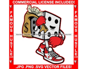 Money Bag Hustle Cartoon Tongue 100 Dollar Gangster Rich